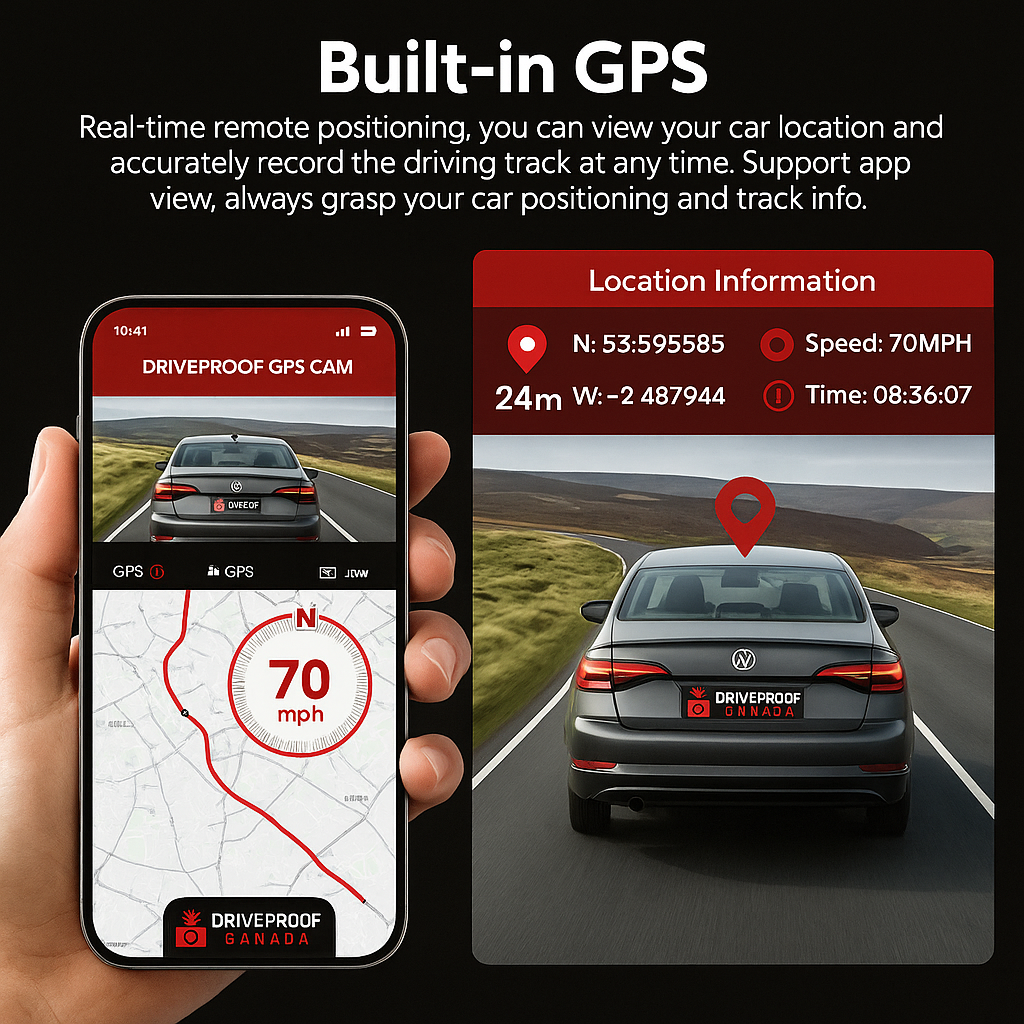 DriveProof Canada - AZDOME Dash Cam S17 - HD 1080P with WiFi, GPS & Smart Voice Control