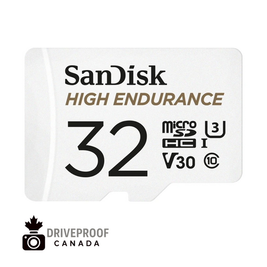 DriveProof Canada – SanDisk High Endurance MicroSD Card (32GB / 64GB / 128GB / 256GB) – Built for Dash Cams & Continuous Recording