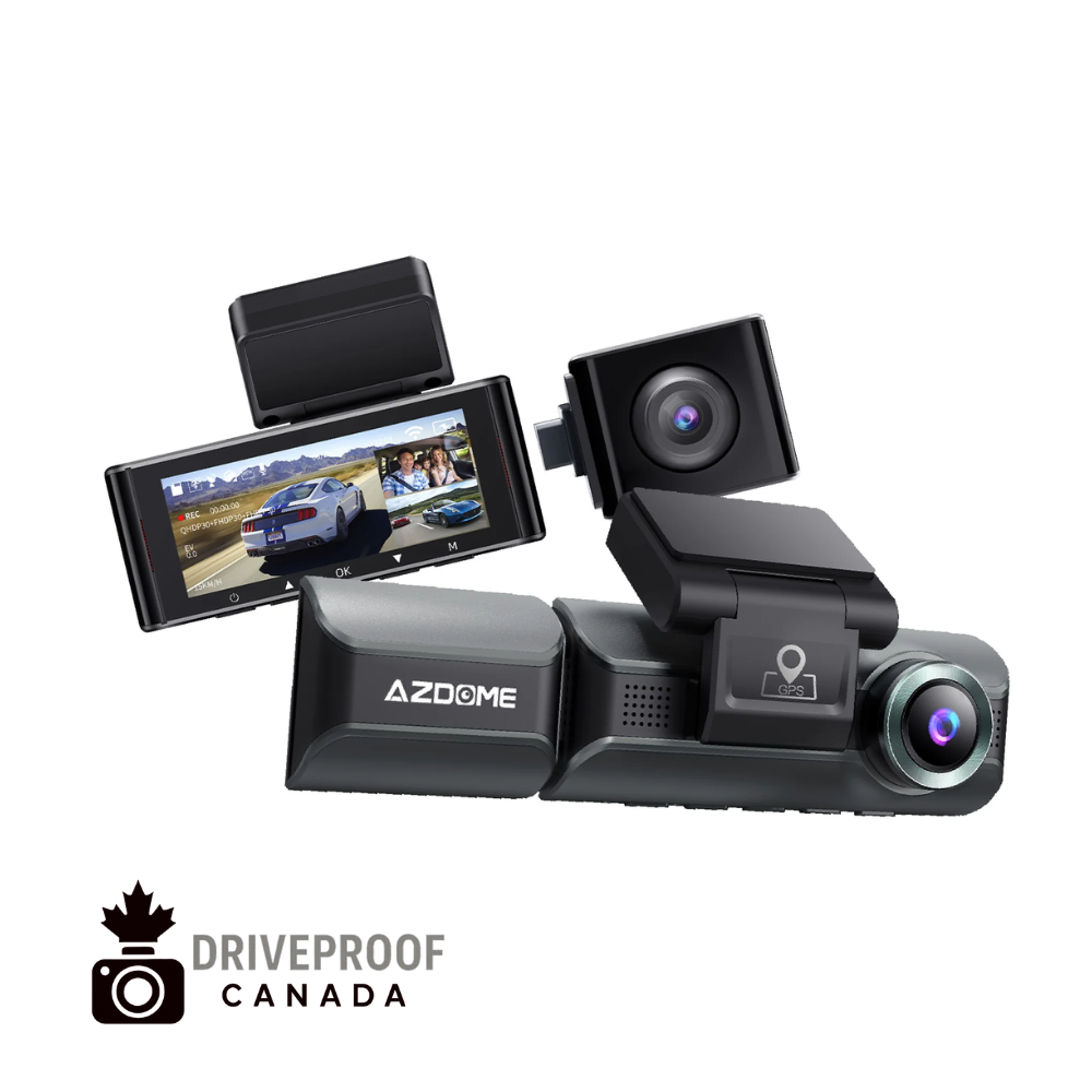 DriveProof Canada – AZDOME M550 Pro 4K Dash Cam (2CH Front + Rear) – 5.8GHz Wi-Fi, GPS, IR Night Vision, 24H Parking Monitor