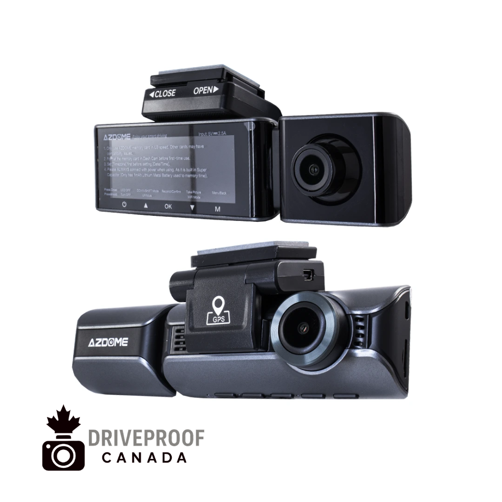DriveProof Canada – AZDOME M550 Pro 4K Dash Cam (2CH Front + Rear) – 5.8GHz Wi-Fi, GPS, IR Night Vision, 24H Parking Monitor