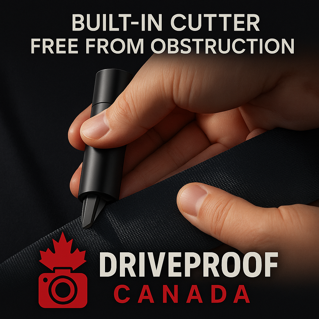 DriveProof Canada – 2-in-1 Car Safety Hammer & Seat Belt Cutter